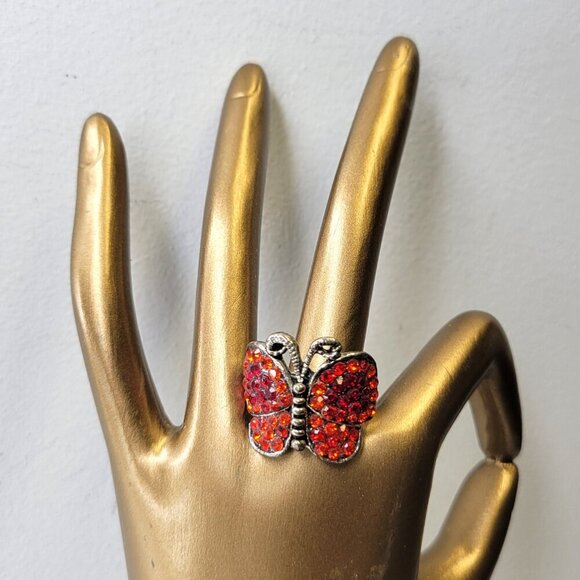 Jewelry - Red Butterfly Adjustable Ring